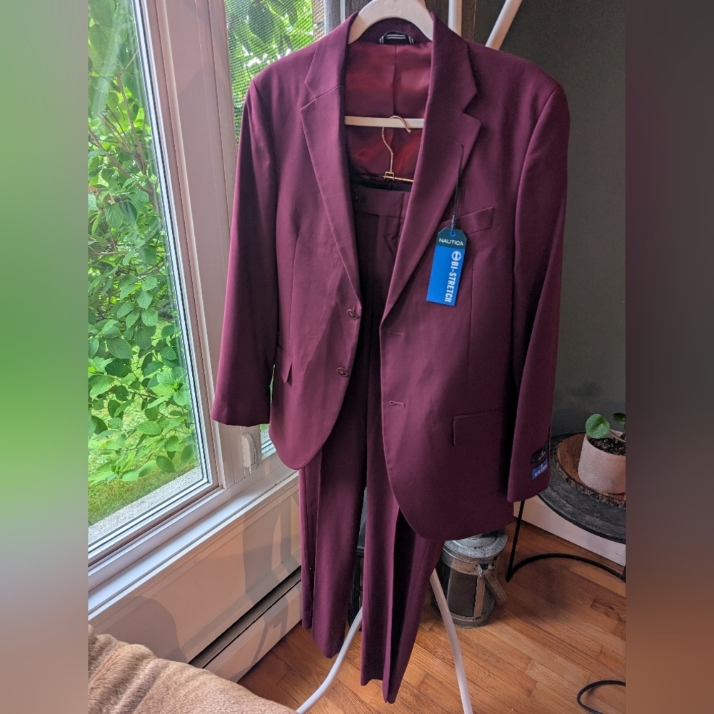 Nwt Nautica Purple Suit‎ Elegant Formal Wear 36S 30W